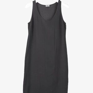 Brunello Cucinelli Dark Grey Silk-Blend Slip Dress